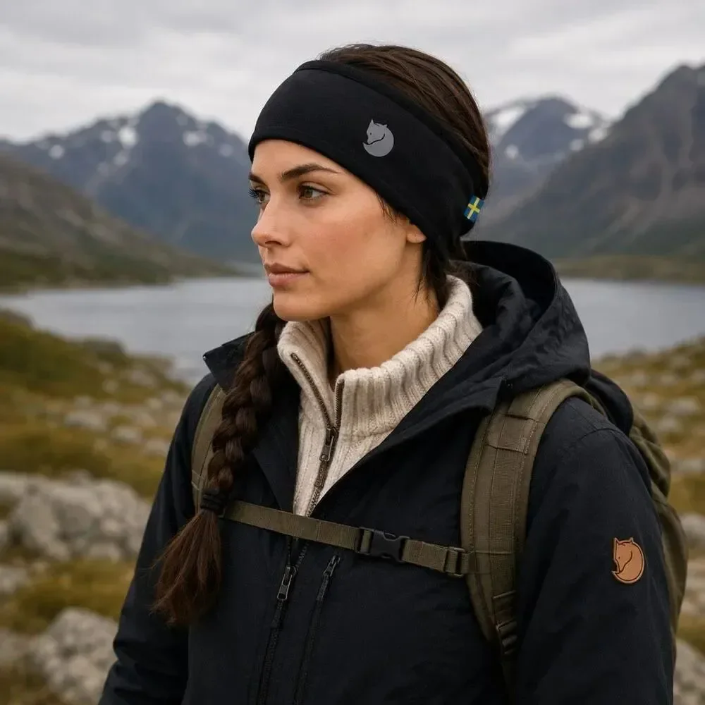 Fjallraven Abisko Värm Black Insulated Stretch Headband NWT Unisex